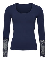 Mary Blouse w.lace LS